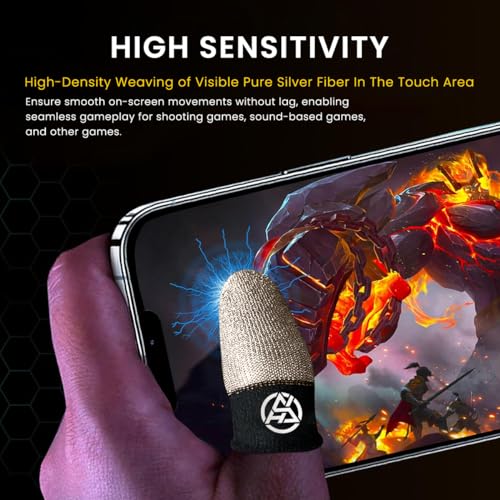 ZORBES® 8PCS Gaming Finger Sleeves High Sensitivity Silver Fiber for Mobile Game Pubg Cod Freefire Fortnite ZORBES® 8PCS Gaming Finger Sleeves High Sensitivity Silver Fiber for Mobile Game Pubg Cod Freefire Fortnite